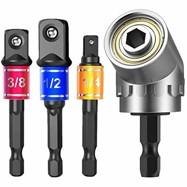 Impact Grade Driver Sockets Adapter Extension Set Drill Bit + Right