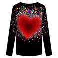 thumbnail image 5 of Blusa informal de manga larga con cuello redondo y estampado de amor para mujer Fridja  hkj2699, 5 of 5