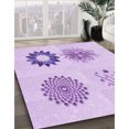 thumbnail image 3 of Ahgly Company Machine Washable Indoor Round Transitional Heliotrope Purple Area Rugs, 8' Round, 3 of 7