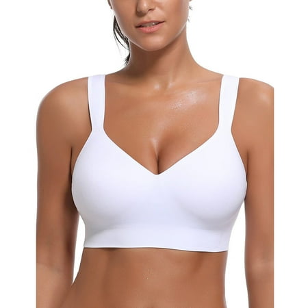 

Women V-Neck Solid Comfort Sports Yoga Top Traceless Camisole Underwear Bra