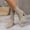 Grey, variant on YOUSNH Women's High Heeled Ankle Boots Knit Fall/Winter Single Boots Pointed Stiletto Heels Winter Women Boots Grey 9