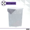 thumbnail image 6 of Superio Corner Laundry Hamper Basket With Lid 50 Liter, White Wicker Hamper - Durable, Lightweight Bin With Cutout Handles, Storage Dirty Clothes, Space Saver Curved Shape Design, 6 of 7