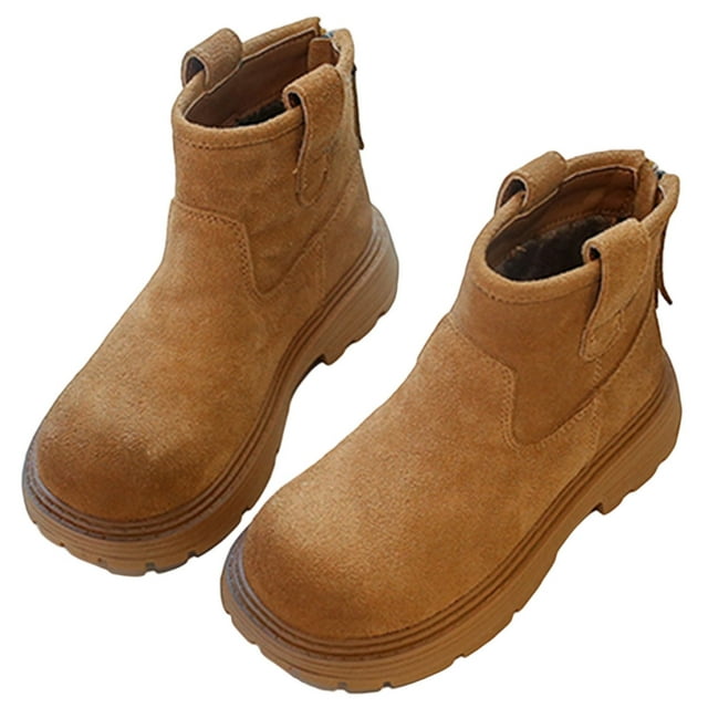 SgJHXb Bottes d'Hiver Chaudes pour Filles Semelle Mode Mignonnes Bottines Confortables Chaussures d'Extérieur Tailles 13(7.5-8 Ans)