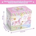 thumbnail image 3 of Joyero Jewelkeeper Musical con forma de unicornio con 2 cajones para niñas, 3 of 8