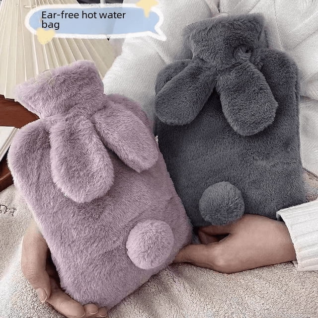 Versión de conejo de peluche, bolsa de agua caliente, bolsa de agua caliente de pvc, inyección de agua, compresa caliente, fuente de mano caliente