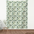 thumbnail image 4 of Ambesonne Tropical Fabric by the Yard Upholstery, Exotic Rainforest Foliage, 3 Yards, Jade Green and Pale Orange, 4 of 5