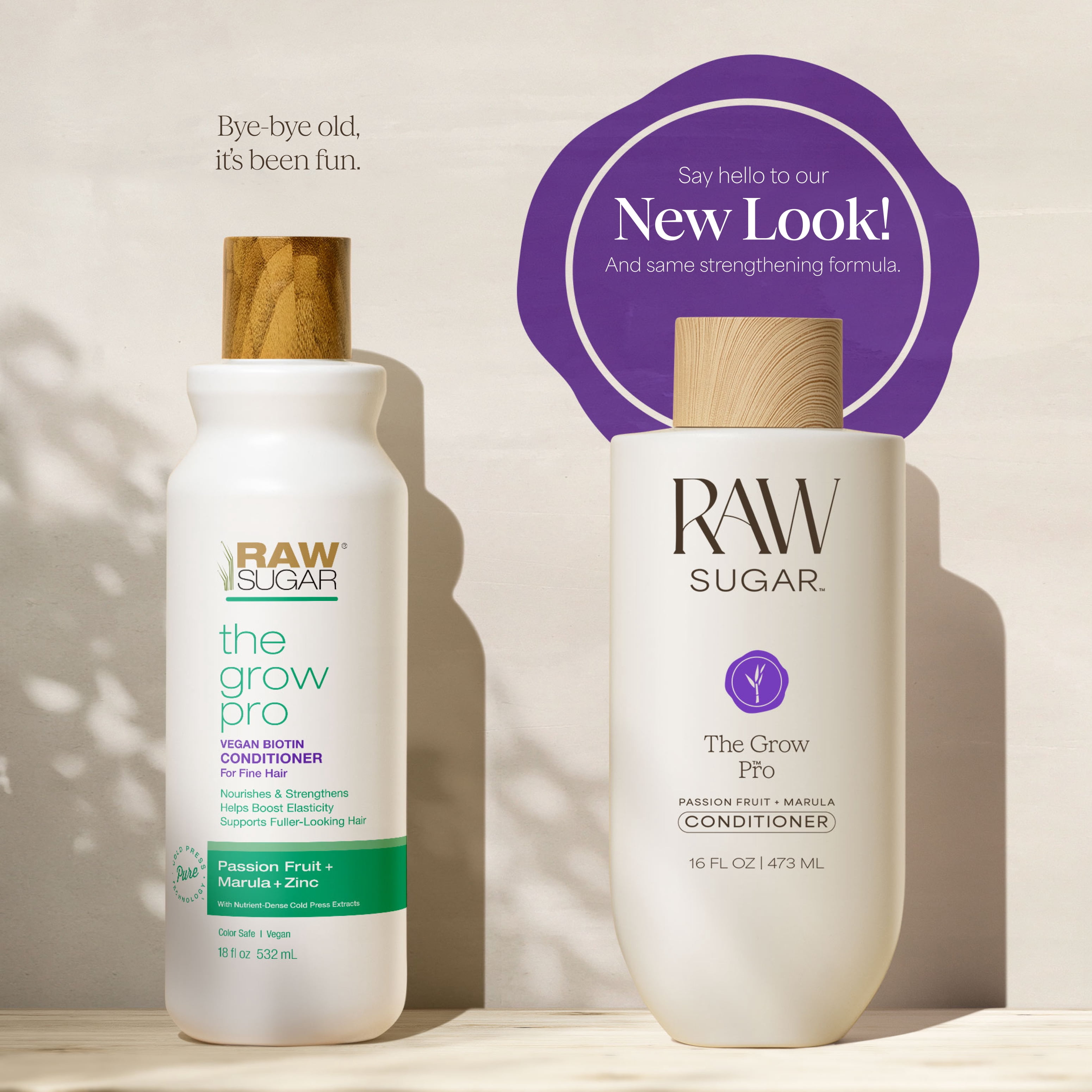 Raw Sugar The Grow Pro Conditioner, Passion Fruit + Marula, 16 fl oz