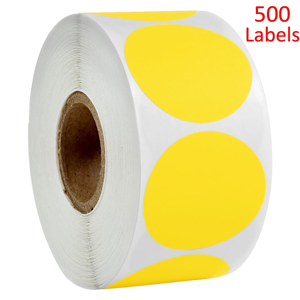 OBOSOE Yellow Circle Stickers 1" Inches Round 500 Labels