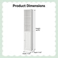 thumbnail image 3 of Narrow Cabinet, 67" Tall Slim Bathroom Storage Cabinet 12" Wide White Skinny Linen Cabinet with 3 Open Shelves Single Door Adjustable Shelf Space Saving Corner Pantry, 3 of 8