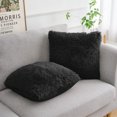 thumbnail image 2 of REGALWOVEN Set of 2 Throw Pillow Covers, Soft Fluffy Cushion Covers Double Sided Plush Pillow Covers Black 16" x 16", 2 of 5