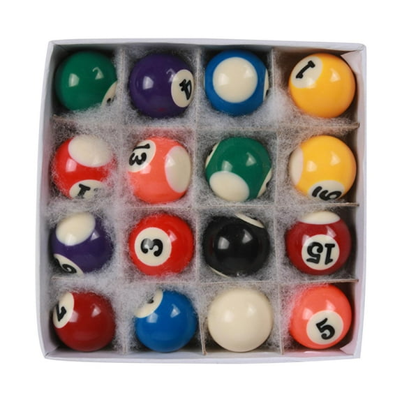 funtasica 16 Pieces Mini Billiards Table Balls Set Full Set, 25mm Small Pool Ball Set for Recreational, Sport Recreation Game Game Room