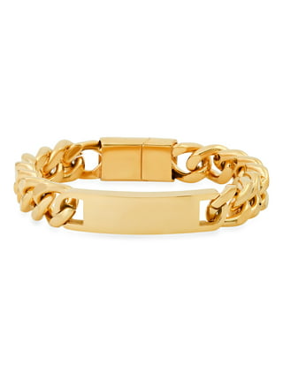 Gold Bracelets for Women - Lane Woods 14K Gold Plated Wide Cuban Curb Link Bracelet