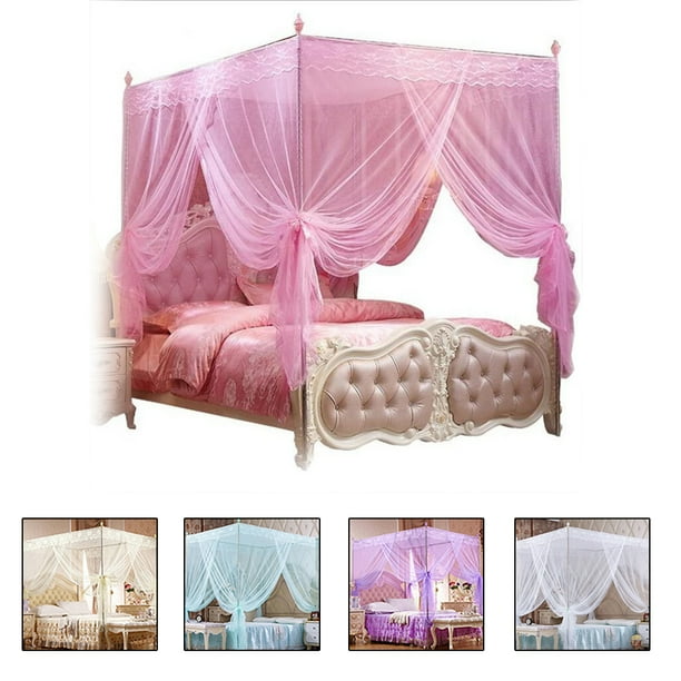 Sunjoy Tech 4 Corners Post Bed Curtain Canopy Bed Frame Canopies for