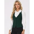 thumbnail image 2 of DARING DIVA Women's Halter Neck Button Down Suit Waistcoat Vest XL Dark Green, 2 of 6