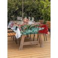 thumbnail image 2 of Outdoor Tablecloth with Umbrella Hole and Zipper, Christmas Rectangle Table Cloth 60x84 Inch Waterproof Tablecloth, Winter Xmas Tree Gingerbread Dogs Red Truck Red Picnic Table Cover for Patio, 2 of 7