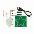thumbnail image 3 of DIY Electronic Kit Soldering Suite Colorful Five-Pointed Star LED Flashing Marquee Light Circuit Board Kit,Without Shell,1 X circuit board 1 set X electronic components 1 X USB cable,Green, 3 of 8