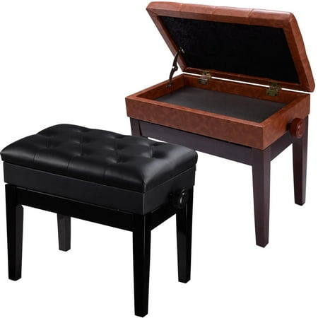 Piano Bench Adjustable Height Leather Padded Keyboard Organ Seat