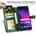 thumbnail image 4 of for Samsung Galaxy S24 Ultra Phone Case Wallet Card Holder, Premium PU Leather Stand Flip Wrist Strap Magnetic Closure Shockproof Protective Wallet Case Cover for Samsung Galaxy S24 Ultra, Green, 4 of 6