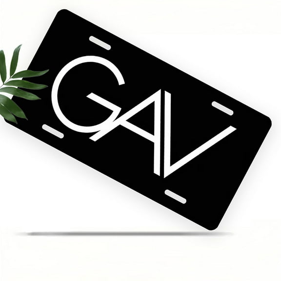 License Plate, GAV Logo Decorative Front,Personalized Stainless Steel License Plate Cover For Men Women,12.2" X 6.2"