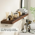 thumbnail image 6 of 55 Inch Floating Shelves - 9 Inch Deep Rustic Wooden Wall Shelves - Extra Deeper & Thicker Wall Mounted Storage Shelf for Living Room, Kitchen, Farmhouse - 55" W x 9" D x 1.8" H - White, 6 of 14