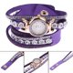 thumbnail image 4 of Reloj de pulsera de cuero Duoya Reloj de pulsera de cuarzo con diamantes de imitación (púrpura) Tmvgtek Para estrenar, 4 of 6