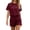 F36 Red, variant on Likimi 2 Piece Sets For Women Solid Color Summer Short Sleeve Crew Neck Top With Shorts Comfortable Soft Outfit Set Beige Size L