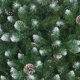 thumbnail image 4 of Qeetex 9ft prelit slim aspen fir artificial christmas tree - clear lights, realistic pinecones y berries, metal stand, 4 of 9