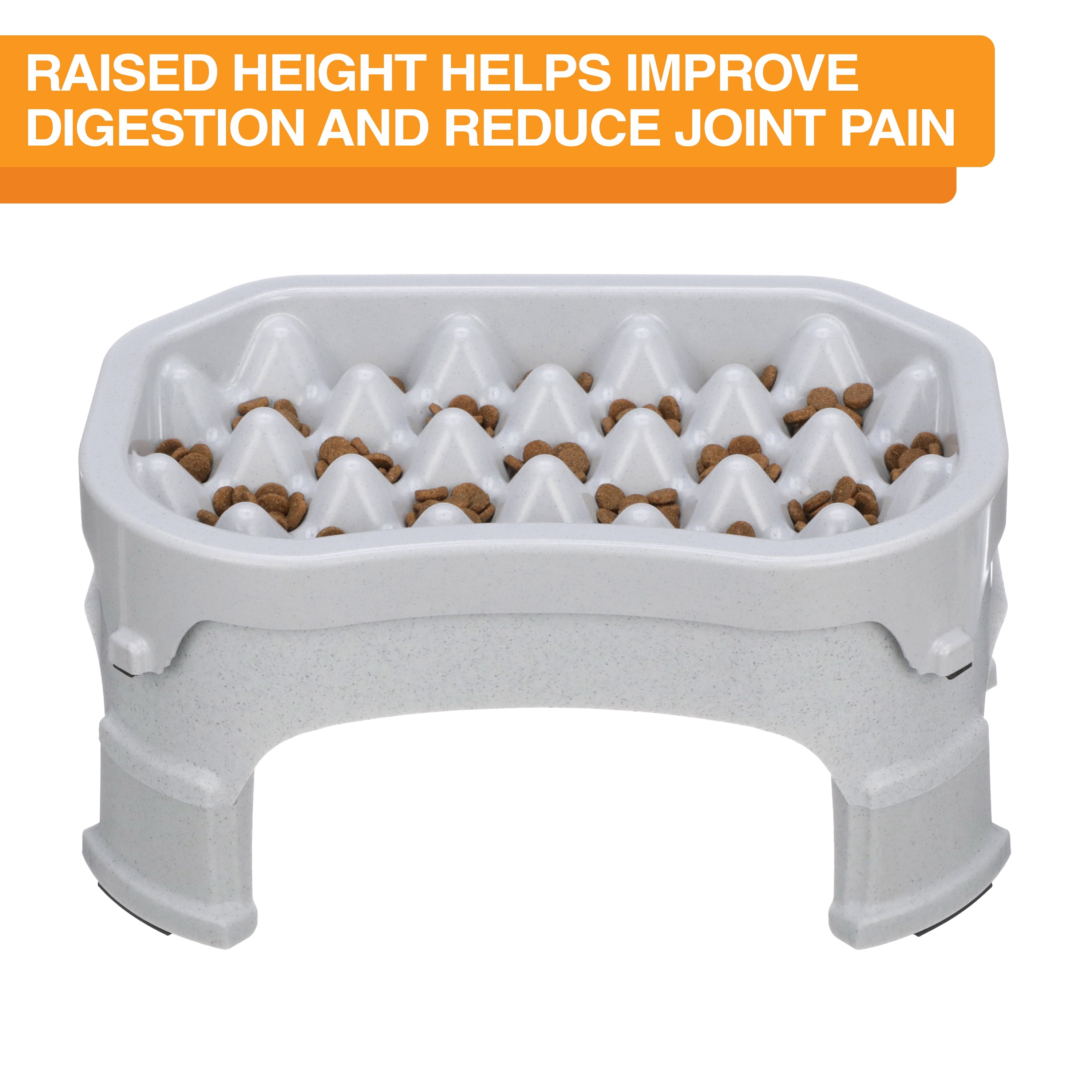 Neater Pet Brands Raised Neater Slow Feeder - Elevated & Adjustable Feeding Height - Improves Digestion, Stops Obesity, and Slows Down Eating, 6 Cups, Vanilla Bean