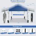 thumbnail image 3 of Costway 10'x17.6'Outdoor Instant Pop-up Canopy Tent Dual Half Awnings Adjust Patio Blue, 3 of 11