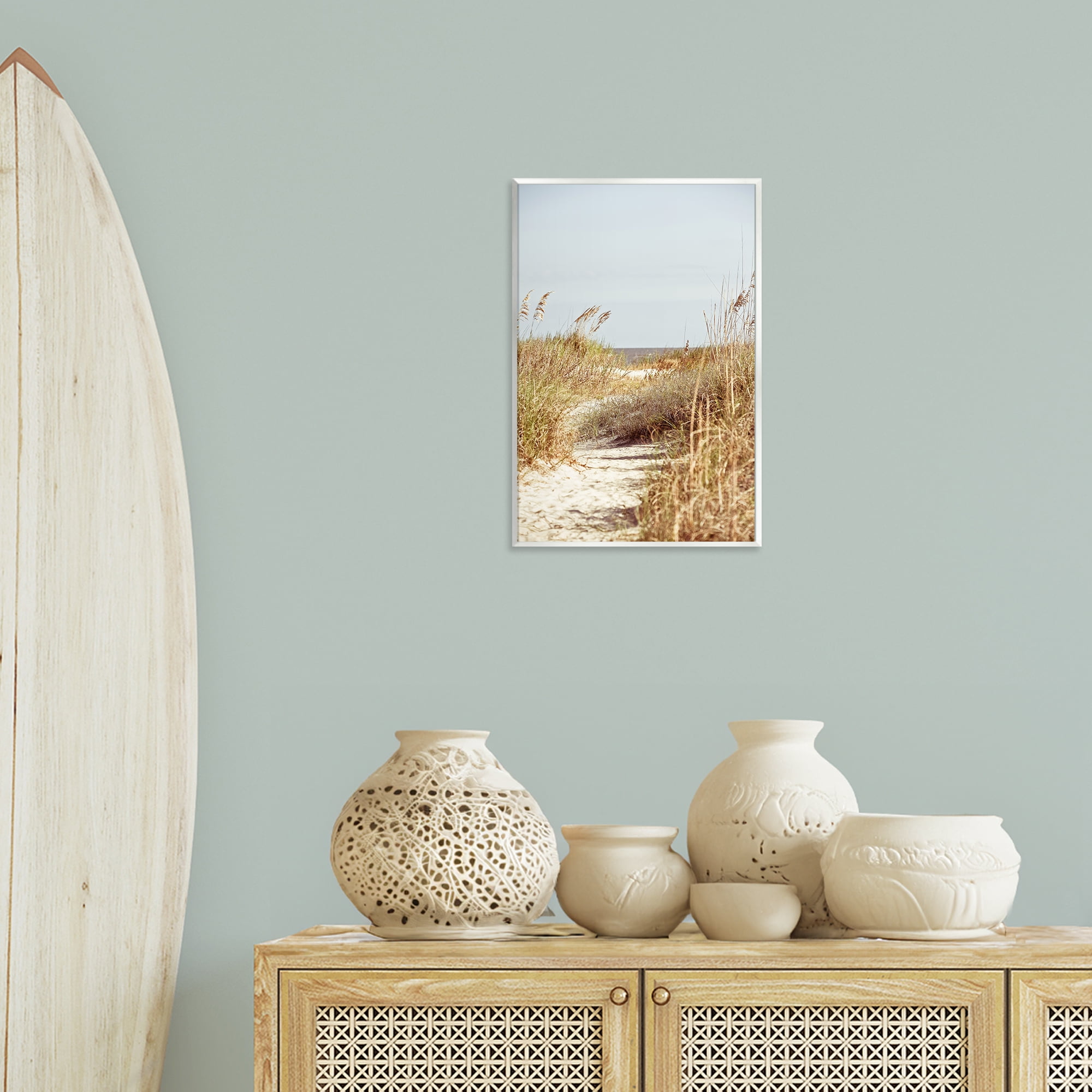Stupell Industries Sandy Path with Reeds Landscape Photography Unframed Art Print Wall Art, 13 x 19