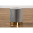 thumbnail image 6 of Baxton Studio Chaela Contemporary Glam and Luxe Grey Velvet Fabric Upholstered and Gold Finished Metal Ottoman,Wholesale, 6 of 7