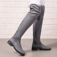 thumbnail image 4 of Pandaie Thigh High Over The Knee Boots for Women Low Block Heel Riding Boots Round Toe Stretch Walking Fall Winter Shoes Grey 8.5, 4 of 7
