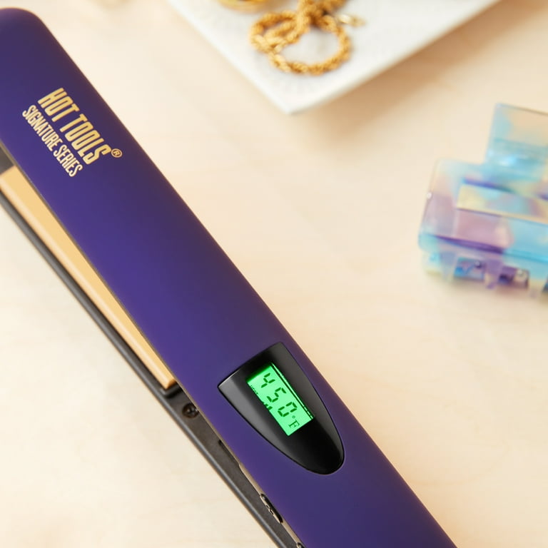 Hot Tools Pro Signature 1 Ceramic Digital Hair Flat Iron Purple Walmart