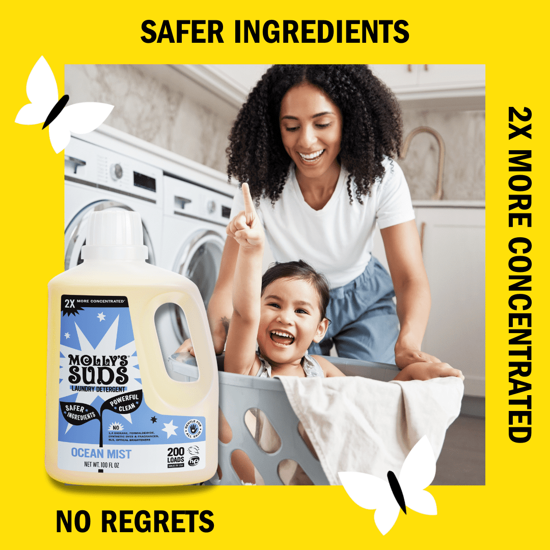 Molly's Suds Natural Liquid Laundry Detergent | High Efficiency (HE) | Ocean Mist - 100 Loads