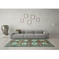 thumbnail image 3 of Ahgly Company Indoor Square Persian Light Blue Traditional Area Rugs, 6' Square, 3 of 4