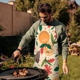 thumbnail image 4 of Oranges Flowers Beige Pattern Apron-Garden Aprons for Women with Pockets-Cotton Linen Waterproof Kitchen Cooking Gardening Aprons Adjustable for Kitchen,Cooking,BBQ and Salon 33x27 Inch, 4 of 7