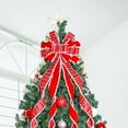 thumbnail image 3 of Christmas Tree Topper Bow, Red, 52 x 13 Inches, Polyester, Modern Style, Perfect for Christmas, Holiday, Thanksgiving, Home Party Decor, 3 of 13