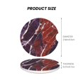 thumbnail image 2 of Round Ceramic Car Coasters 2 Pack Absorptive Clean Cork Bottom For Anti-Slip Use On Most Cars Mediumvioletred Marble_2, 2 of 8