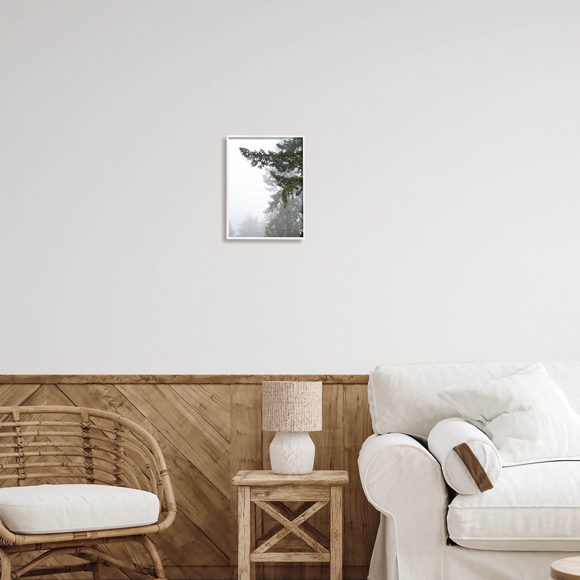 Stupell Industries Majestic Pine Tree Overhang Photograph White Framed Art Print Wall Art, Design by Debra Van Swearingen