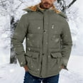 thumbnail image 2 of Sookity Men's Fashion Jackets Faux Fur Hooded Coats Trendy Winter Puffer Jacket Thick Fleece Lined Warm Coats Big and Tall Hooded Jackets with Pockets chaquetas hombre Yellow,XXL, 2 of 6