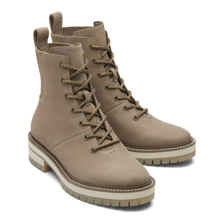 Toms Womens Frankie Nubuck Lug Sole Combat Lace up Boots Walmart