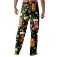 thumbnail image 4 of Hearthz Christmas Pajamas Pants Men Drawstring Elastic Waist Christmas stocking Print Sleep Pants for Tall Men Wide Leg Xmas Winter Mens Pj Bottoms, 4 of 4