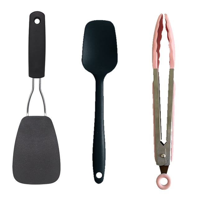 Cubiertos de 3 piezas, utensilios de cocina antiadherentes, espátula para crema, espátula de nailon, clips para alimentos