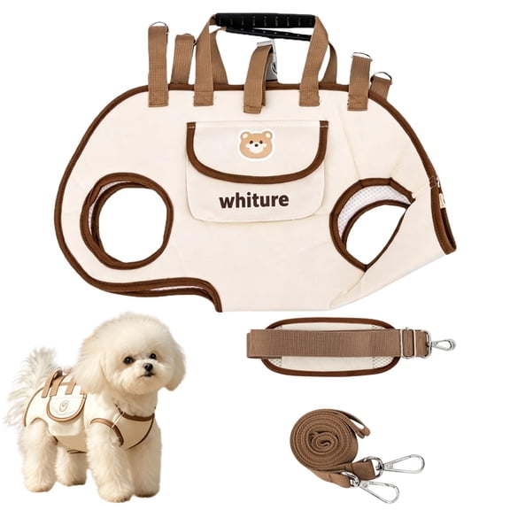 Small Dog Lift Harness Crossbody Carrier Bag, Hands-Free for Cats,B:S | Breathable crossbody pet carrier & dog lift harness purse, hands-free sling backpack for pets, ideal for outdoor, vet visits