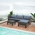 thumbnail image 2 of Outsunny 3 Piece Wicker Patio Furniture Set with Cushions, Glass Top Table, 2 of 10