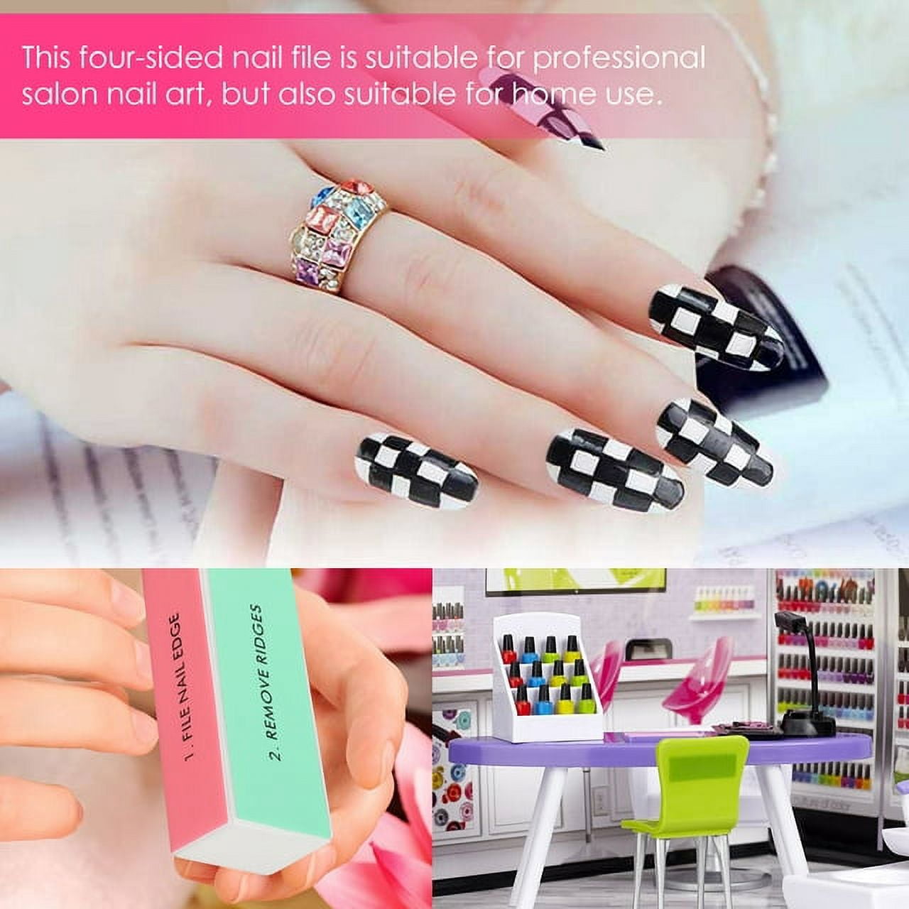 Aisoway Nagelpuffer-Set – 5 Stück, 4-in-1 Polierblock Für Maniküre Zu Hause & Unterwegs