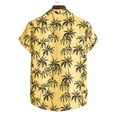 thumbnail image 3 of Mens Shirts Short Sleeve Hawaiian Ethnic Casual Printing T-shirt Yellow 3XL, 3 of 6