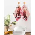 thumbnail image 2 of Pink Mountains Kitchen Dish Towels for Drying Dishes Set of 2, Modern Aesthetic Cherry Blossoms Cranes Waffle Weave Microfiber Hand Tea Bathroom Towels Quick Dry & Absorbent Towel 12x12, 2 of 7