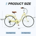 thumbnail image 3 of Beach Cruiser Bike for Women 24/26 Inch Ladies Bike 10 Speed Complete Cruiser Bikes with Dual V-Brake and Adjustable Seat, Adult City Bike for Women, Men, 3 of 8