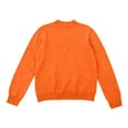 thumbnail image 6 of Womens Mock Neck Long Sleeve Knit Sweaters Turtleneck Casual Lightweight Button Cuffs Fall Pullover Sweater Orange 2XL, 6 of 7